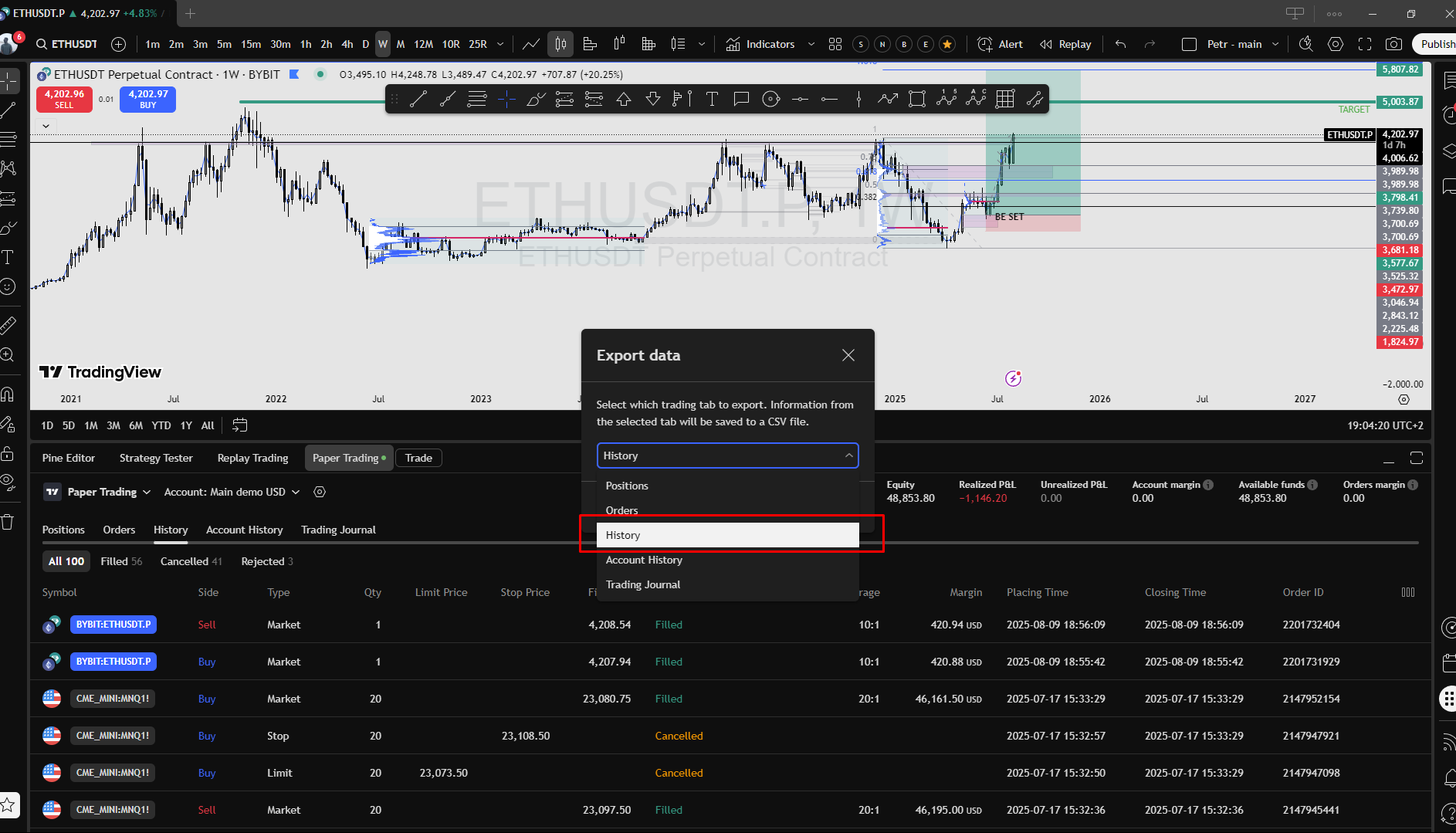 TradingView Paper – krok 1